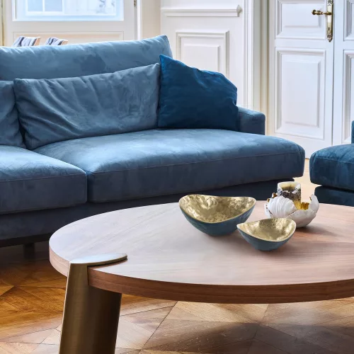 Pedro1 fém dísztál Gránátkék/arany 14x14x6 cm