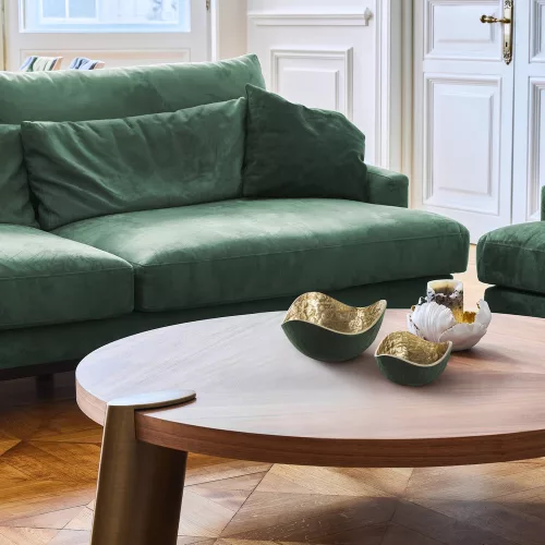 Pedro3 fém dísztál Sötétzöld/arany 17x17x9 cm