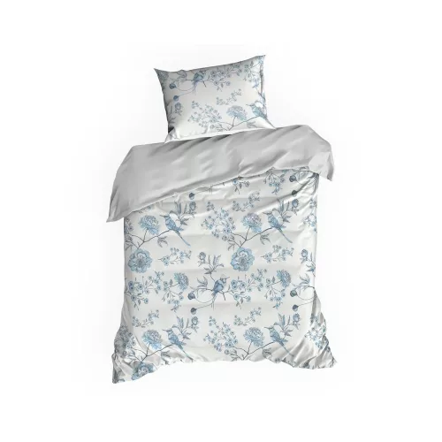 Palermo6 mako-szatén ágyneműhuzat Világoskék/fehér 140x200 cm - 70x90 cm 1db