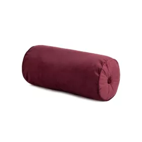   Puha bársonyból készült henger alakú párna Burgundi vörös 20x45 cm