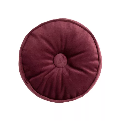 Puha bársonyból készült henger alakú párna Burgundi vörös 20x45 cm