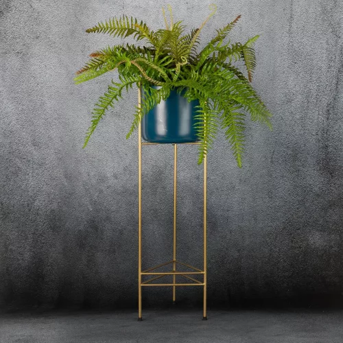 Donica virágtartó állvány Gránátkék/arany 23x23x71 cm