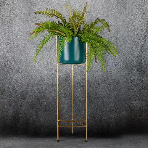 Donica virágtartó állvány Türkiz/arany 23x23x71 cm