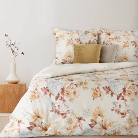   Nelly6 pamut-szatén ágyneműhuzat Krémszín/sárga 220x200 cm - 70x80 cm 2db