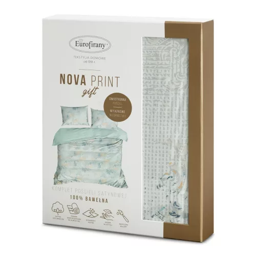 Milan pamut-szatén ágyneműhuzat díszdobozban Kék 160x200 cm - 70x80 cm 2db