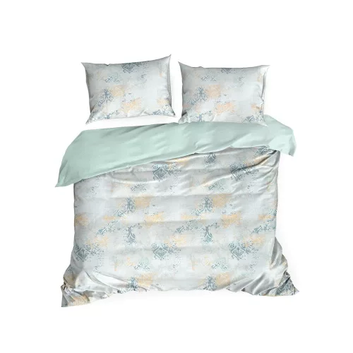 Milan pamut-szatén ágyneműhuzat díszdobozban Fehér/világos menta 220x200 cm - 70x80 cm 2db