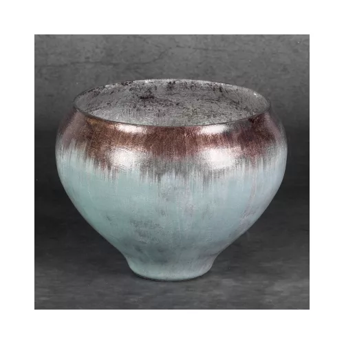 Abril üveg tál Türkiz/barna 23x23x18 cm