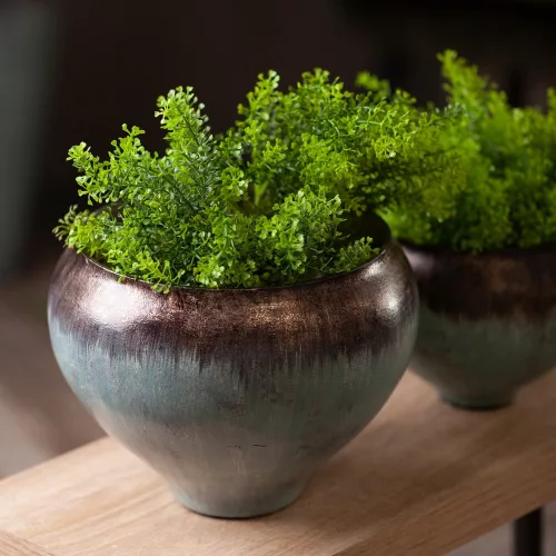 Abril üveg figura Türkiz/barna 23x23x64 cm