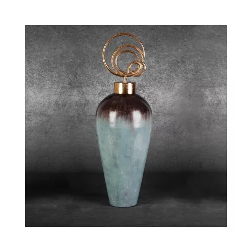 Abril üveg figura Türkiz/barna 25x25x75 cm