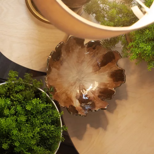 Fabio fém dísztál Barna/arany 27x27x11 cm