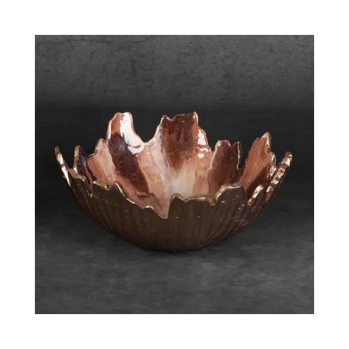 Fabio fém dísztál Barna/arany 27x27x11 cm