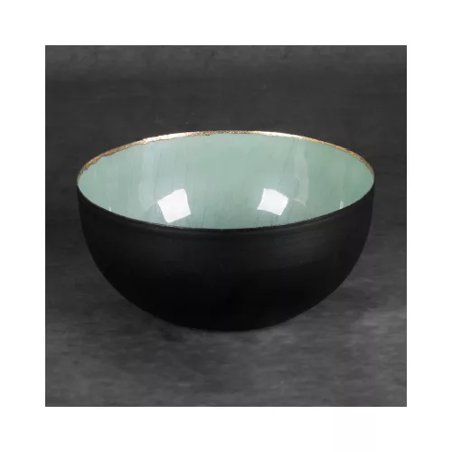 Dora fém dísztál Fekete/zöld 20x20x9 cm