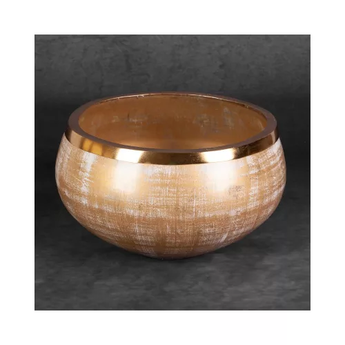 Fena műüveg dísztál Arany 23x23x14 cm