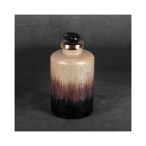 Gala üveg figura Barna/arany 12x12x24 cm