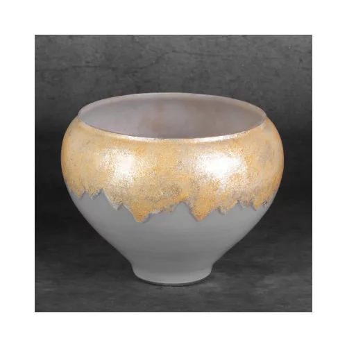 Iris üveg tál Fehér/arany 23x23x18 cm