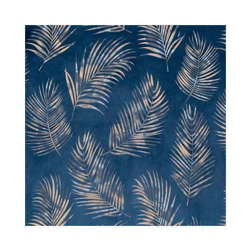 Gloria levél mintás sötétítő függöny bársony gránátkék 140x250 cm