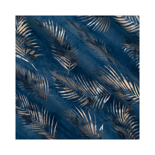 Gloria levél mintás sötétítő függöny bársony gránátkék 140x250 cm