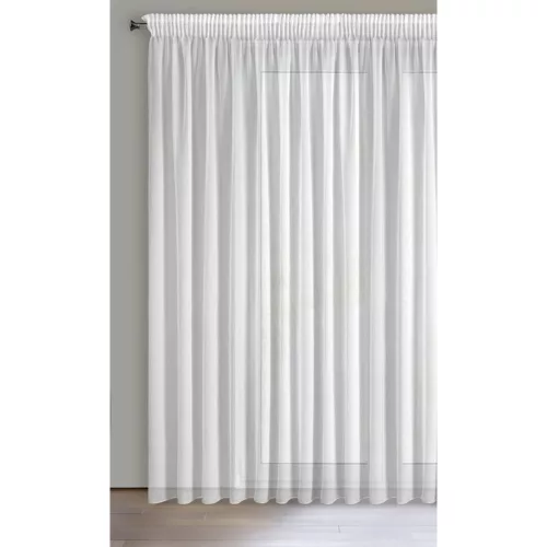 Margo fényes szállal átszőtt fényáteresztő függöny sűrű szövéssel Fehér 300x270 cm