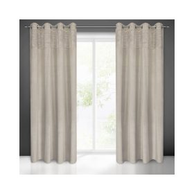   Ariana bársony sötétítő függöny fényes geometriai mintával Bézs 140x250 cm