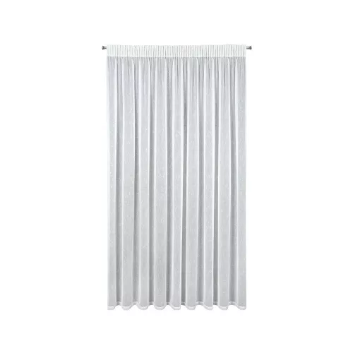 Kelly ezüstös szállal átszőtt eső hatású fényáteresztő függöny Fehér 300x250 cm