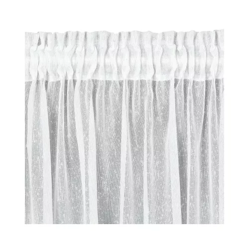 Kelly ezüstös szállal átszőtt eső hatású fényáteresztő függöny Fehér 300x250 cm