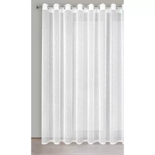 Kelly ezüstös szállal átszőtt eső hatású fényáteresztő függöny Fehér 300x250 cm