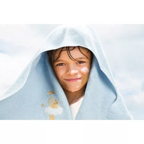 Baby41 zsiráfos gyerek törölköző Kék 50x90 cm