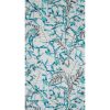 Iga sötétítő függöny modern virág mintával Fehér/kék 140x250 cm