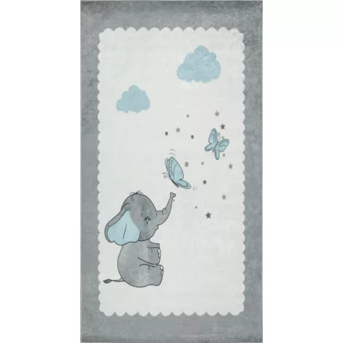 Elefánt mintás gyerekszőnyeg Szürke 80x150 cm
