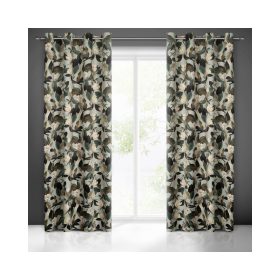   Eleni tavaszi hangulatú bársony sötétítő függöny Olívazöld 140x250 cm