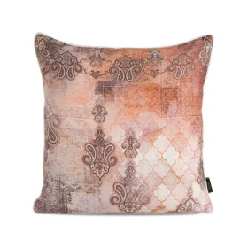   Len mintás párnahuzat Pasztell rózsaszín/narancssárga 45x45 cm