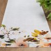 Tavaszi virágmintás pamut asztali futó Natúr 40x180 cm