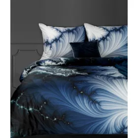   Mako-szatén ágyneműhuzat designer mintával Sötétkék 220x200 cm - 70x80 cm 2db