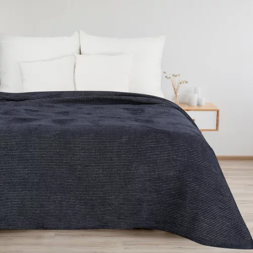 Amber gofri szerkezetű puha takaró Gránátkék 200x220 cm