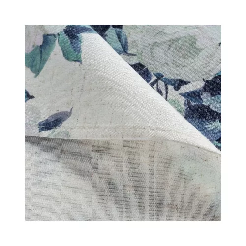Tavaszi hangulatú asztalterítő fehér rózsákkal Fehér/kék 85x85 cm