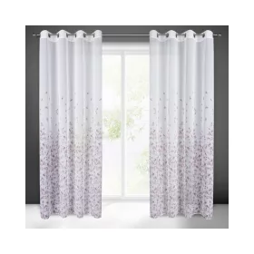   Noemi fehér - lila függöny apró levél mintás dekor 140x250 cm