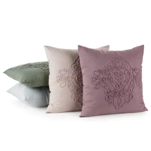 Mira1 párnahuzat díszes rátéttel Ezüst 45x45 cm