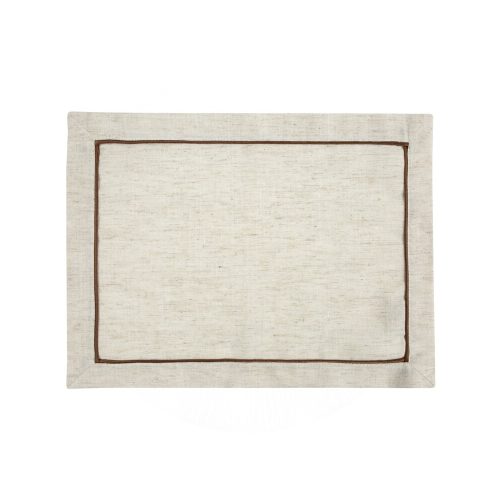 Regina természetes színvilágú barna díszbetétes 4db-os tányér alátét szett Natúr 30x40 cm