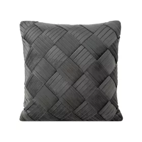   Sonia bársony párnahuzat látványos átfonással Acélszürke 45x45 cm