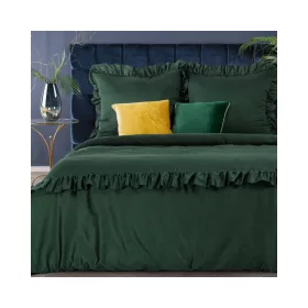   Venus fodrokkal díszített pamut-szatén ágyneműhuzat Palackzöld 160x200 cm - 70x80 cm 2db