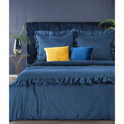 Venus fodrokkal díszített pamut-szatén ágyneműhuzat Sötétkék 160x200 cm - 70x80 cm 2db