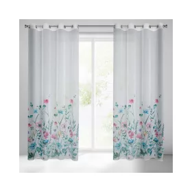   Lilian tavaszi virág mintás dekor függöny Fehér/kék 140x250 cm