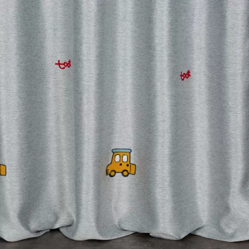 Alvin autós gyerek függöny Ezüst 140x250 cm