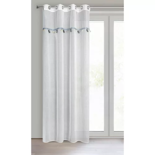 Gyerek függöny autós dekorszalaggal Fehér 140x250 cm