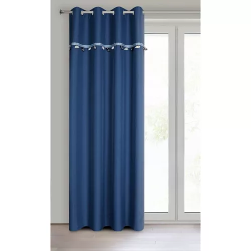 Car gyermekfüggöny autó díszekkel Sötétkék 140x250 cm