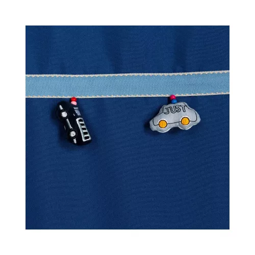 Car gyermekfüggöny autó díszekkel Sötétkék 140x250 cm