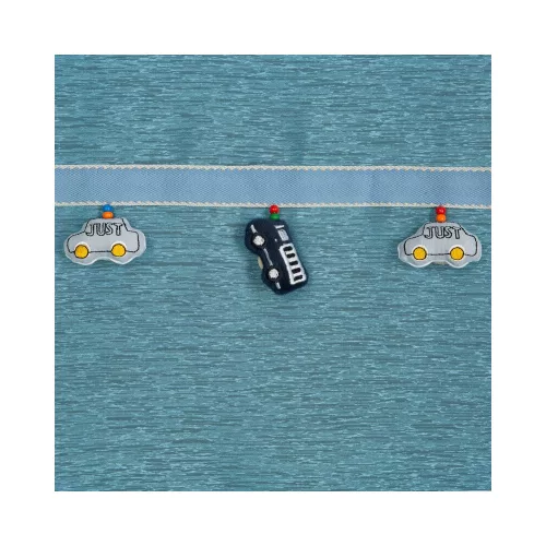 Gyerek függöny autós dekorszalaggal Kék 140x250 cm