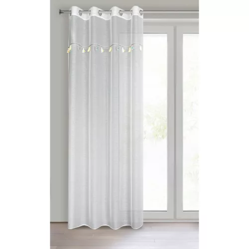 Gyerek függöny elefántos dekorszalaggal Krémszín 140x250 cm