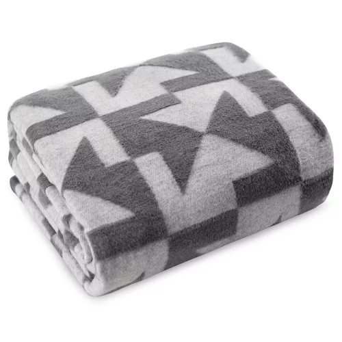 Puha pamut-akril rojtos takaró geometrikus mintával Ezüst 150x200 cm