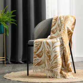   Puha pamut-akril rojtos takaró levélmintával Fehér 150x200 cm